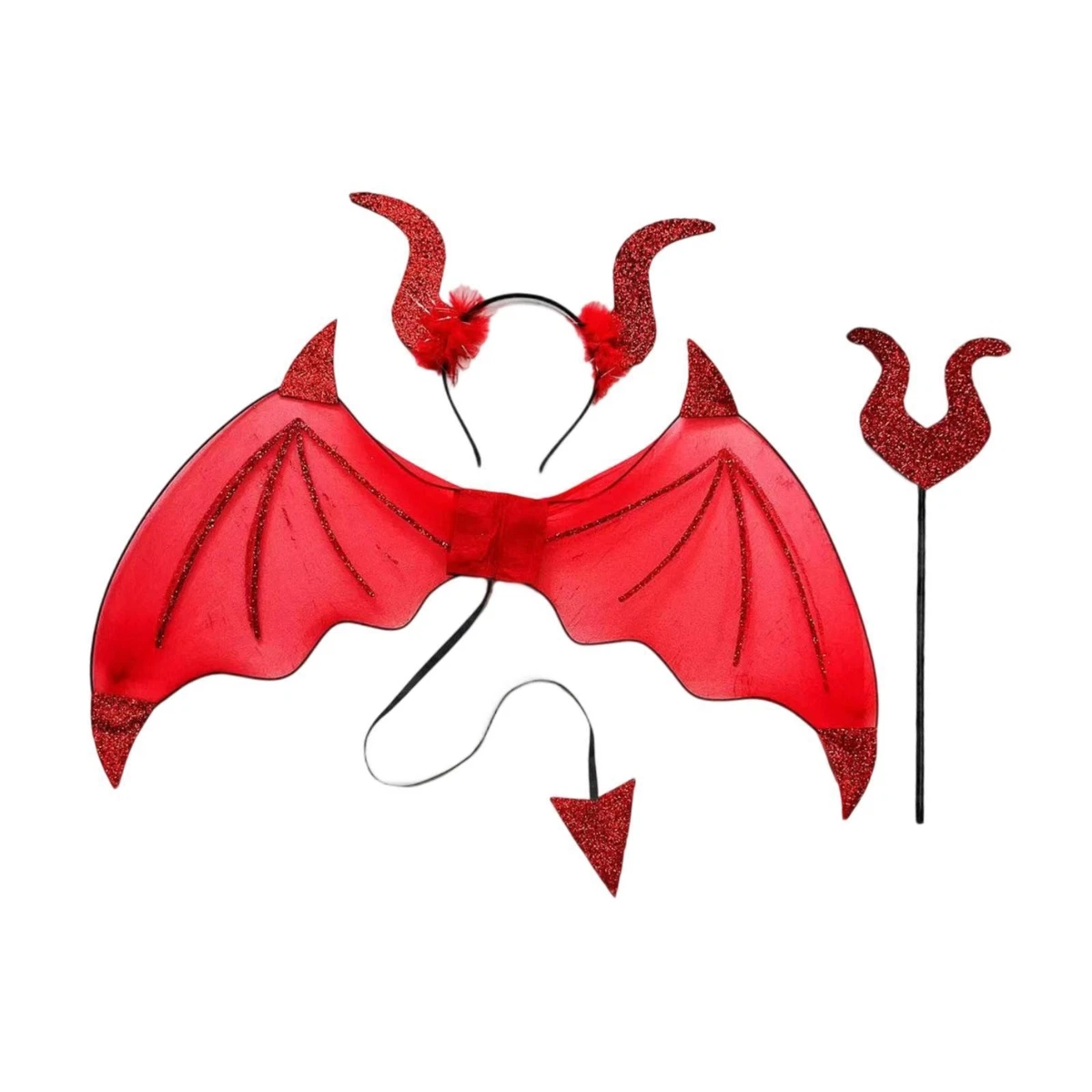Funidelia Costume Da Diavolo Rosso Per Bambini 5-6 Anni – Tuta Con Ali, Cappuccio E Coda – Perfetto Per Halloween E Carnevale