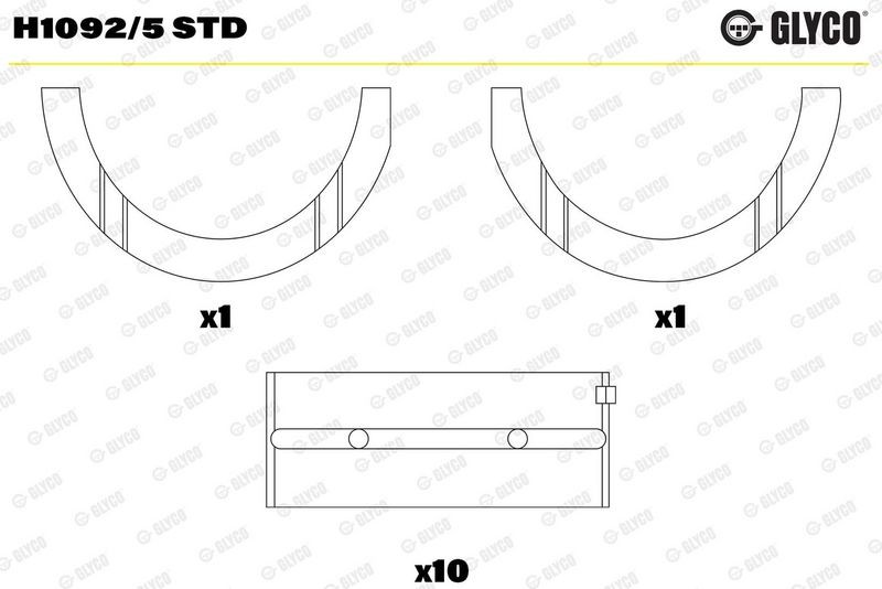 Coussinet GLYCO H1092/5 STD pour supprimer le jeu de vilebrequin ABARTH