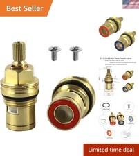 Faucet Valves, Brass Ceramic Stem Disc Cartridge Replacement Quarter Turn 1/2...