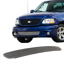 Front Chrome Bumper Billet Grille Grill Insert For 1999-2003 Ford F150 Lightning