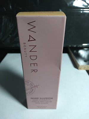 WANDER BEAUTY Nude Illusion Liquid Foundation, GOLDEN MEDIUM, 1 Fl Oz / 30mL NIB
