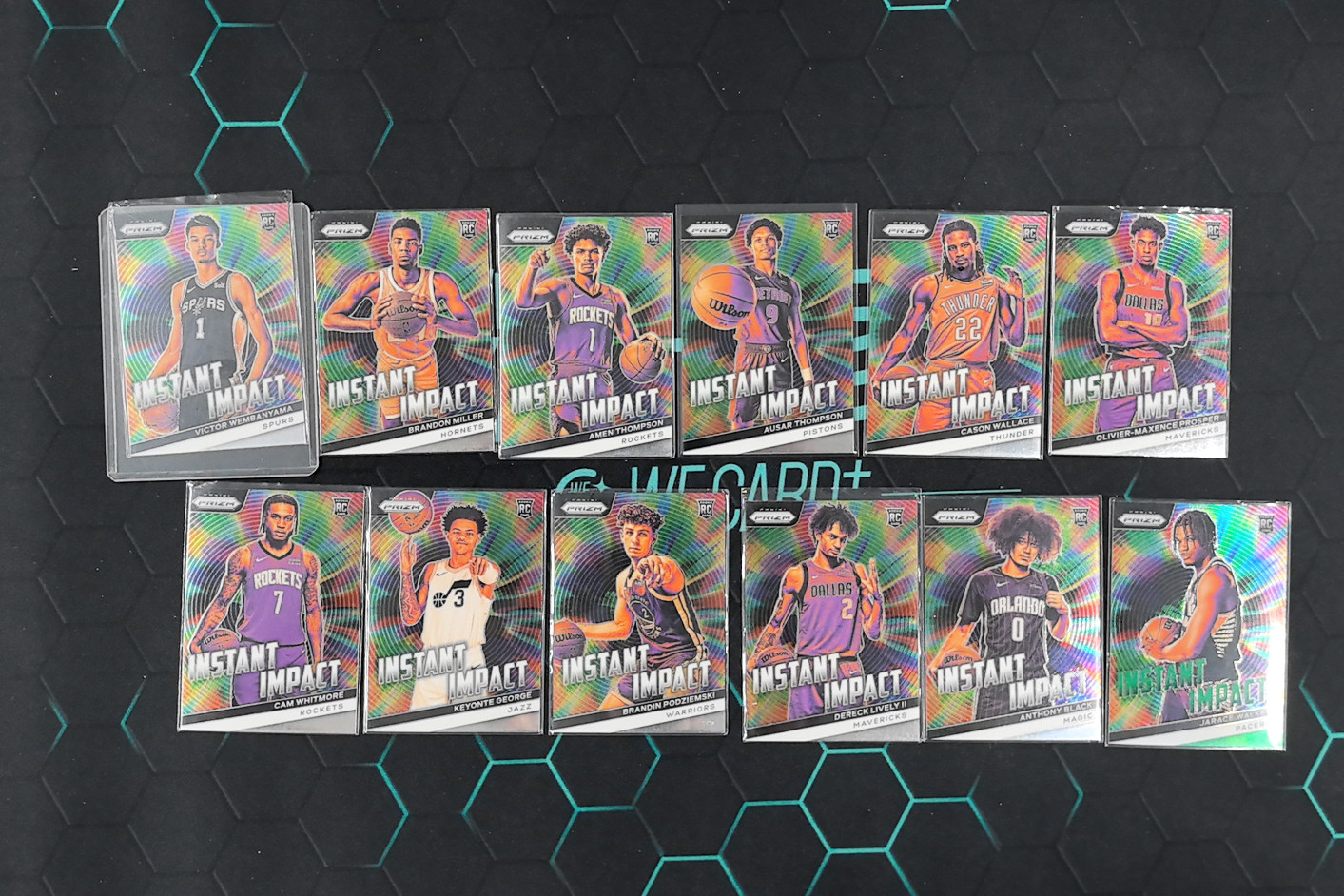 2023-24 Prizm Wembanyama Amen Ausar Thompson Wallace Instant Impact RC LOT12