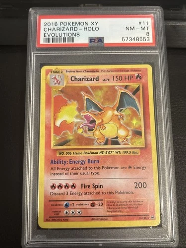 PSA 8 Charizard 11/108 HOLO XY EVOLUTIONS Pokemon TCG PSA 8
