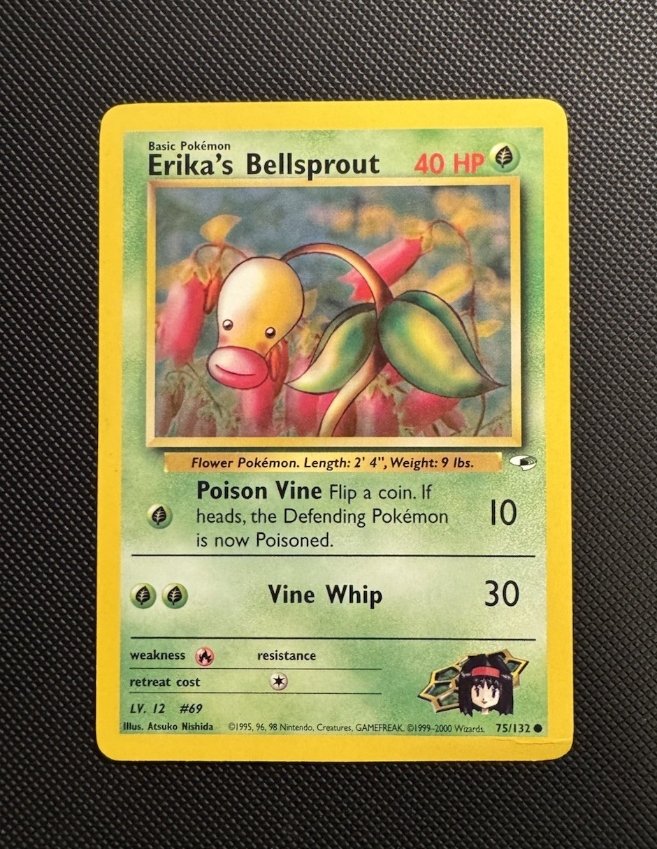 Erika's Bellsprout 75/132 Gym Heroes Regular Non Holo Pokemon TCG Card - MP