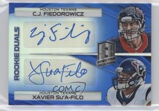 2014 Panini Spectra Blue Prizm 29/49 CJ Fiedorowicz Xavier Su'A-Filo Auto 0s3