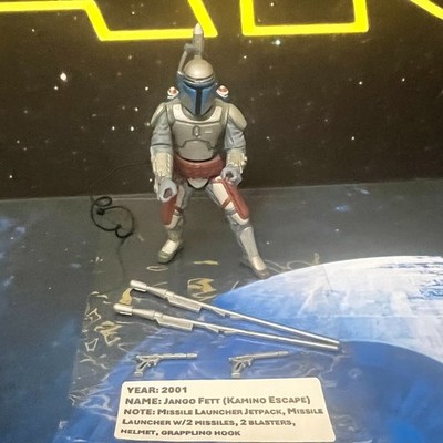 Star Wars Jango Fett 2001 Kamino Escape w/Jetpack Missiles Blasters & Hook