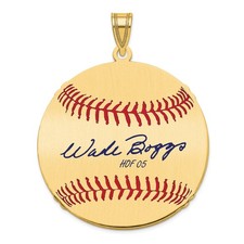 Gold-plating over Sterling Silver Wade Boggs Hall of Fame Signature Large Epoxy