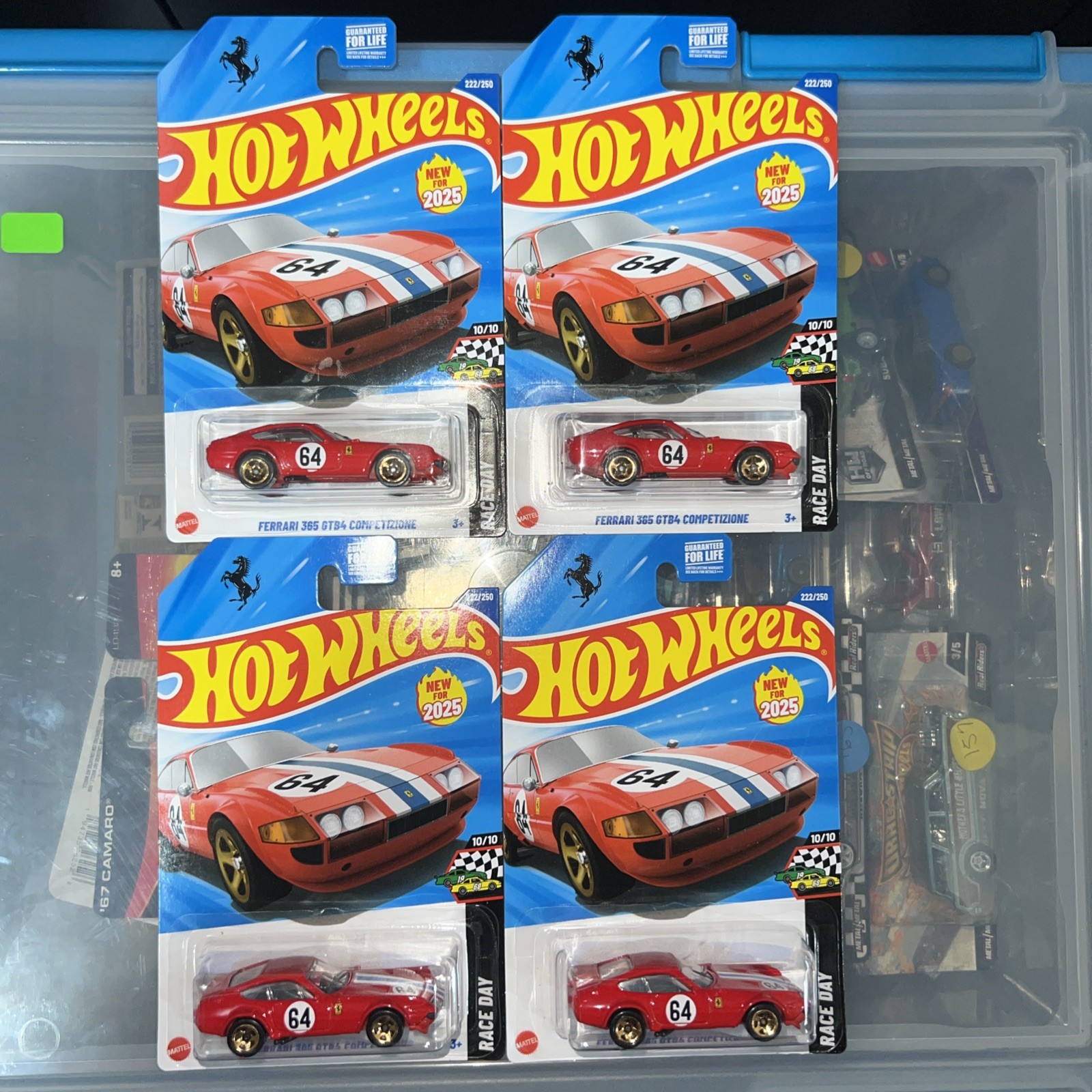 Lot Of 4 Hot Wheels 2025 FERRARI 365 GTB4 COMPETIZIONE HW RACE DAY L Case
