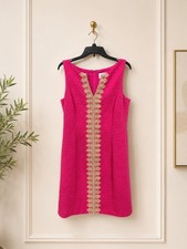 Pappagallo Women's Pink Sleeveless Shift Dress Size 10