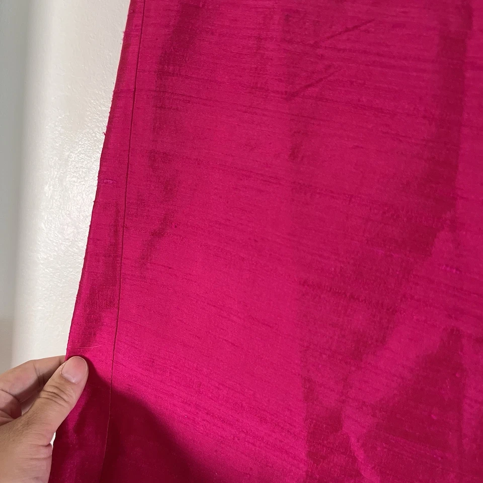 "Falda larga de colección ABS by Allen Schwartz 100 % seda alta baja magenta talla 12 cintura 31""" Foto 3 de 4