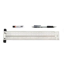 1-High Precision Metric 400mm Hole Ruler Stainless Woodworking Measuring Tool