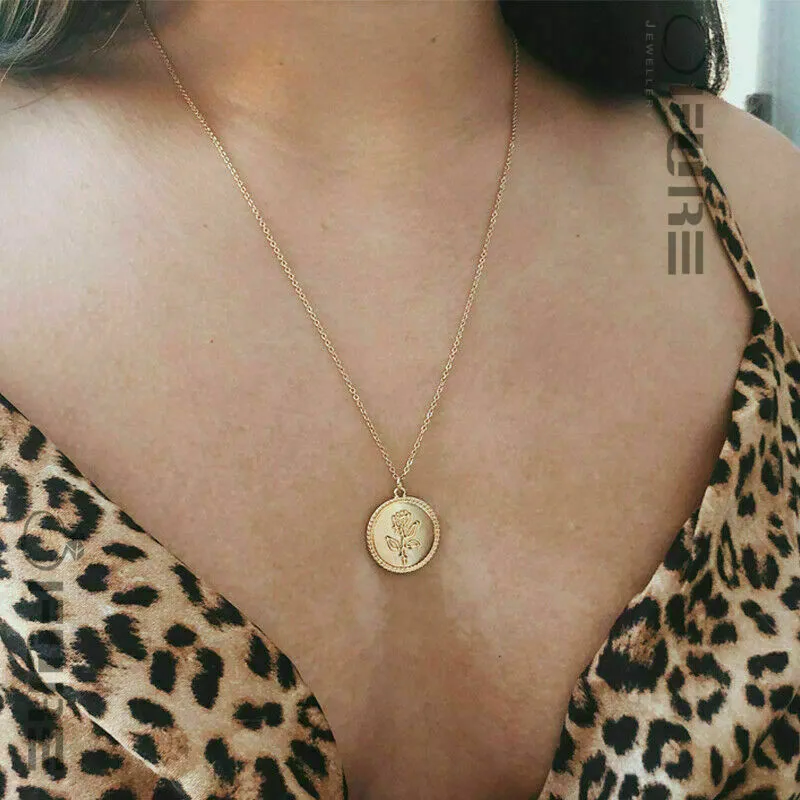 18k gold plated engraved disc necklace for mom | EnvyHer- Personalized  Jewelry