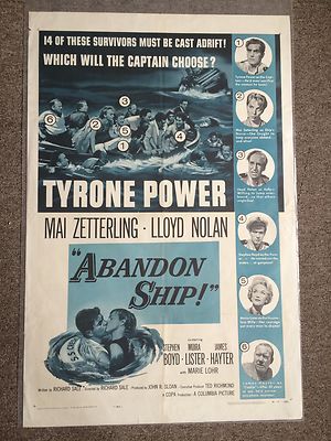 Abandon Ship 1957 Tyrone Power, Mai Zetterling, Lloyd Nolan Movie