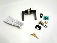SCHLAGE Residential J54-SOL-622 Solstice Keyed Entry Lever Lock Set Matte Black