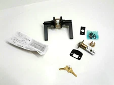 SCHLAGE Residential J54-SOL-622 Solstice Keyed Entry Lever Lock Set Matte Black