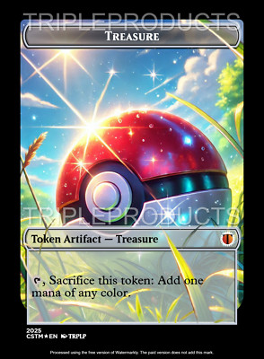 Treasure Token v3 - Custom Art Playtest card for MTG - Commander