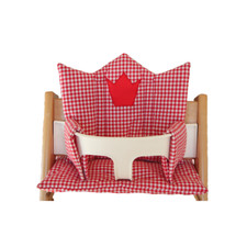 Sitzkissen rot kariert Krone 4tlg für Tripp Trapp/St Treppenhochstuhl