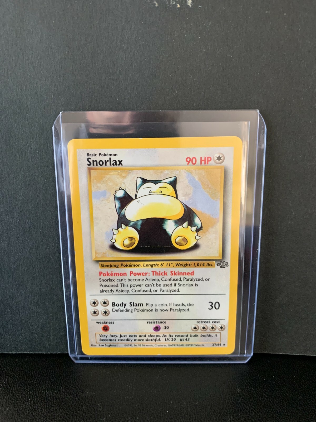 SNORLAX Jungle Set 27/64 Rare Pokemon Card 1999 Non-Holo WOTC