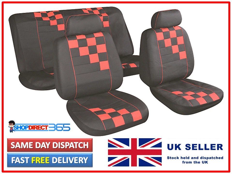 Car Seat Covers Protectors Universal Washable Full Set Red