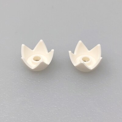 39262 LEGO Parts Minifigure Headgear Crown w/ 5 Points Open Center WHITE (2)