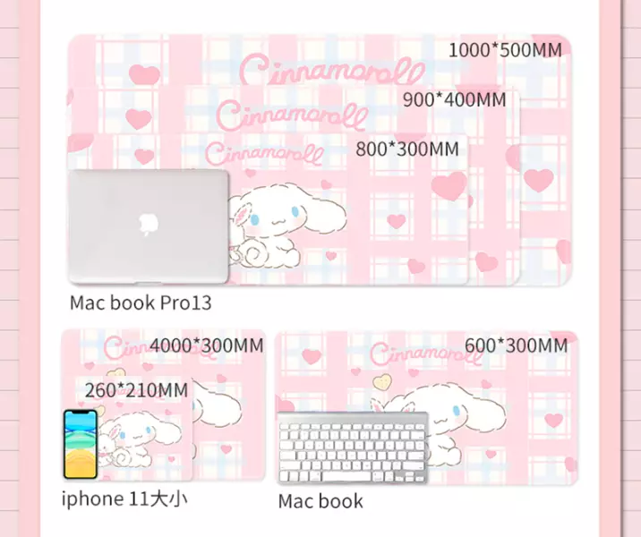 Cute Desk Accessories: Kawaii Desk Mat, Anime Mouse Pad, Large Mousepad  Pastel Pink, Anime Gifts Extra Large, Extended, Best Sellers 