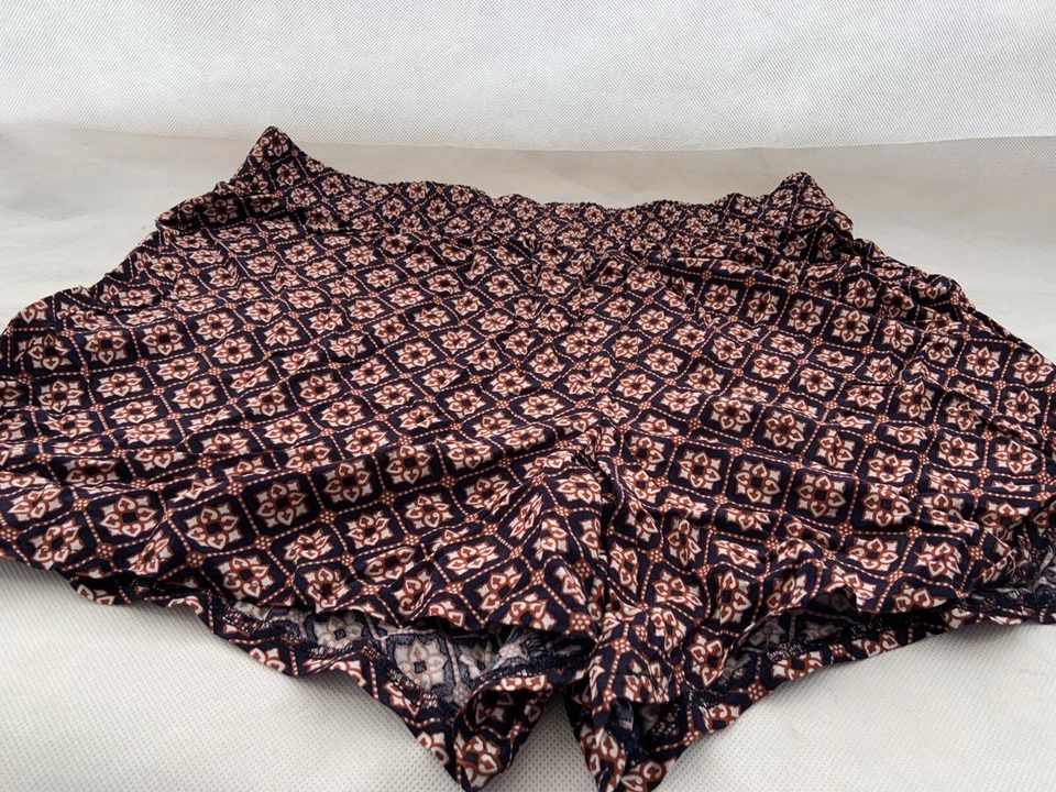 shorts papaya talla 12 azul geo estampado pierna ancha viscosa mujer Foto 4 de 4