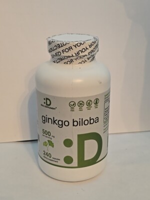 Ginkgo Biloba 500mg 240 Capsules 4 Months Supply for Promotes Brain Function