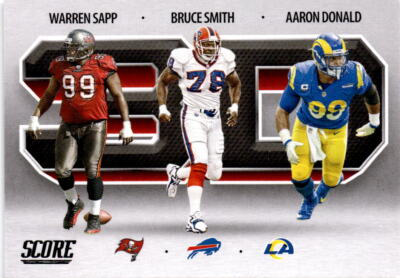 2021 Score #3D7 Aaron Donald / Bruce Smith / Warren Sapp 3D Excellent