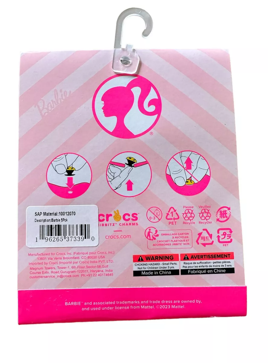 BARBIE CROCS Jibbitz Charms 5 pc SET NEW Genuine Crocs + Track