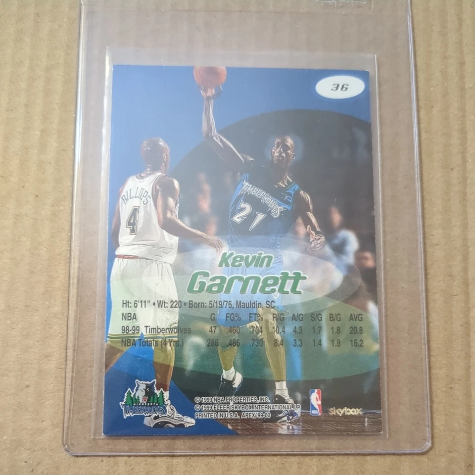 1999-00 Skybox Apex - #36 Kevin Garnett - Image 2 of 4