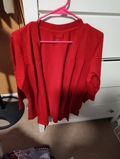WOMEN'S DENIM COMPANY OPEN FRONT CARDIGAN NEW SIZE LARGE A217350 APPLE RED OR