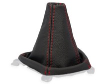 FÜR HYUNDAI i10 PA 07-13 SCHALTMANSCHETTE SCHALTSACK NATURLEDER NAHT ROT