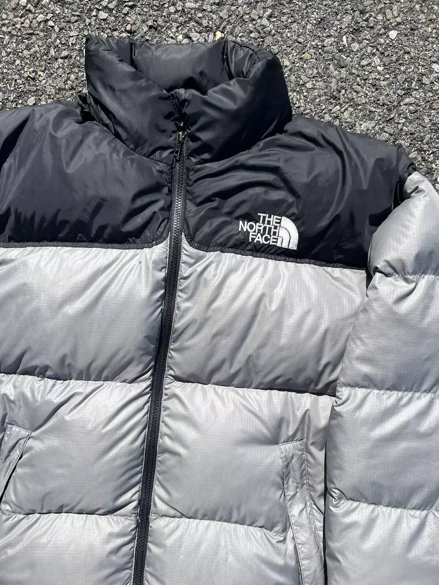 Vintage The North Face Nuptse 700 Down Jacket Puffer Coat Mens XL Silver  Black