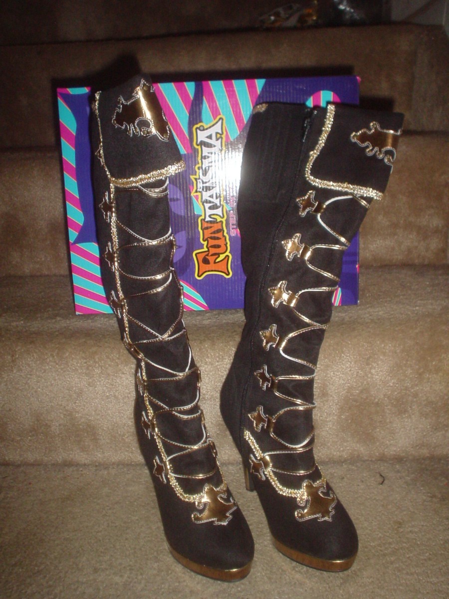 Dance Boots Kids' Pirate Knee Boots Distressed Black With Buckle