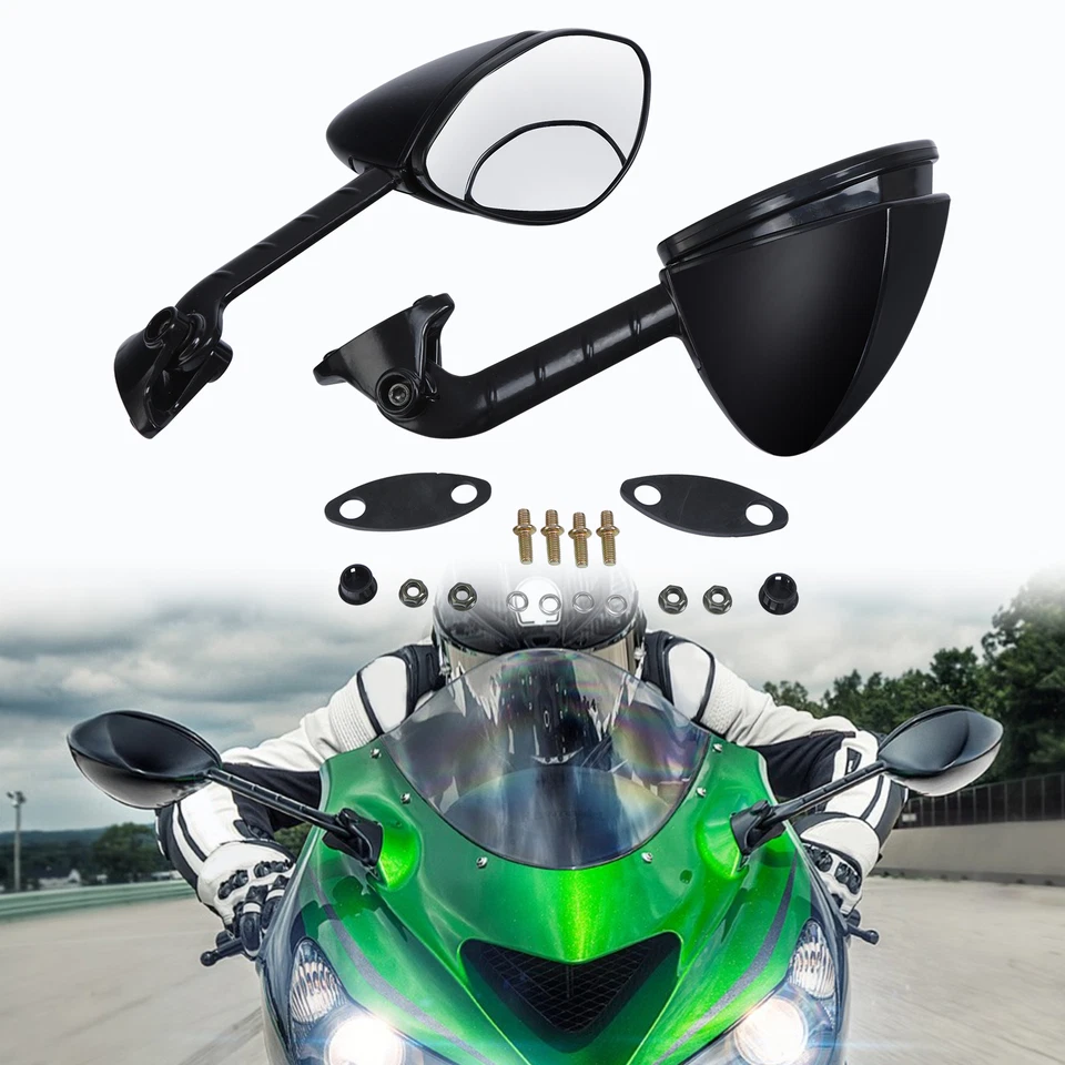 Espejos retrovisores aptos para Kawasaki Ninja ZX-14R 2012-2023 ZX-14 2006-2011 2007 08 Foto 3 de 4