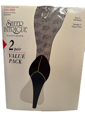 Vintage Sheer Intrigue Pantyhose 2 pair Size A Off Black P2