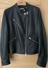 Bnwt Beautiful Genuine Ladies Coach Black Leather Jacket Size M