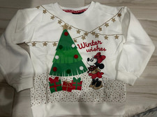 NEW girls DISNEY MICKEY MINNIE MOUSE CHRISTMAS sweatshirt SHIRT flip up size 4-5