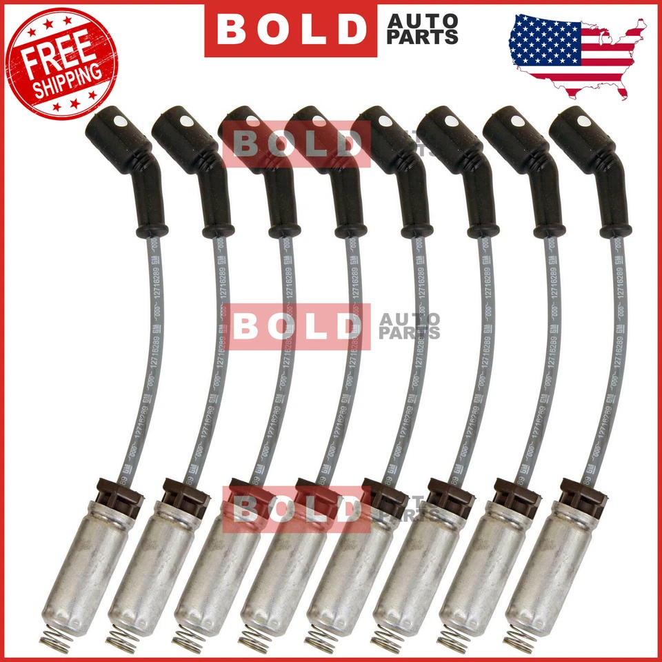 Комплект из 8 новых проводов свечи зажигания 758EE AC Delco для Chevy Chevrolet Silverado 1500 - Изображение 2 из 4