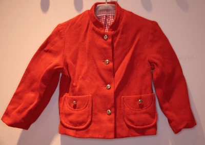 Vintage KANITZ Kinder Blazer rot 8 Silberknöpfe gefüttert 98 *** Dachbodenfund - Bild 1 von 4