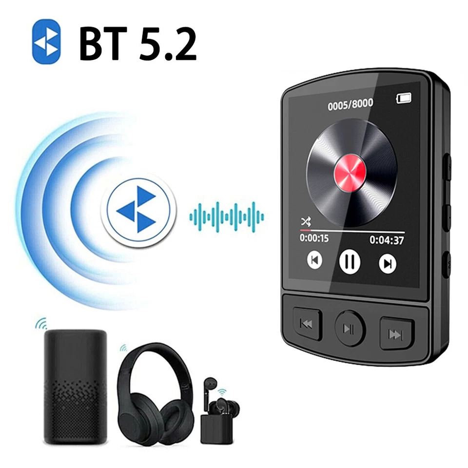 MP3 Player Support 128GB Lossless Music Bluetooth Clip Voice Recorder FM Radio A - Image 4 of 4