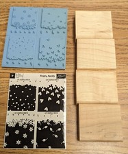 Stampin' Up Gently Falling NIP Wood Mounted Rubber Stamp Set New Uncut 2006