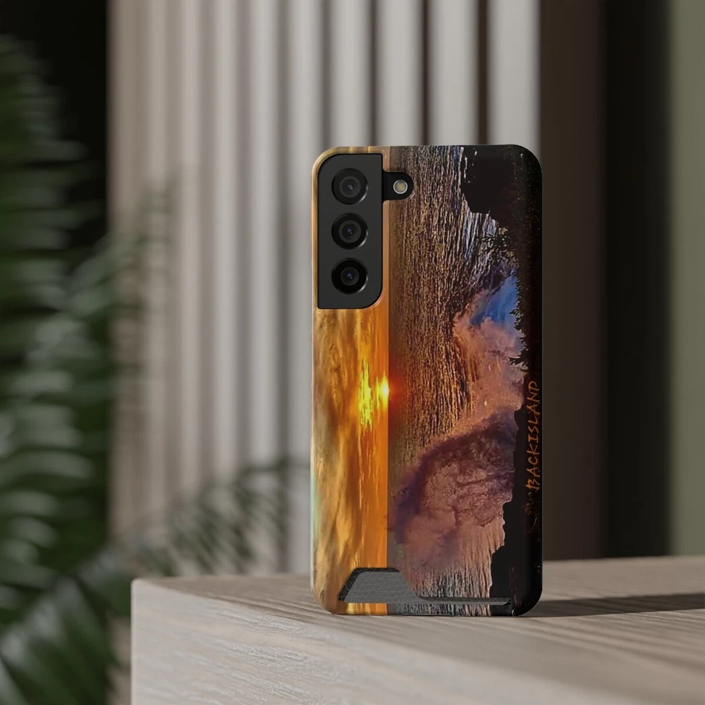 Phone Case With Card Holder Sunset Custom Print by Backisland
