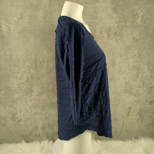 NWT JM COLLECTION Detachable Necklace Top S(4-6) Blue Rayon Blend Pullover - Picture 8 of 13