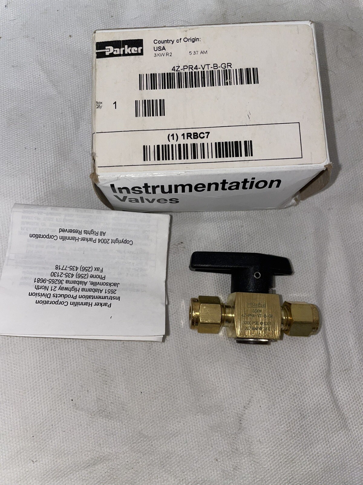 Parker 4Z-PR4-VT-B, Instrumentation Valve