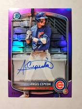Angel Cepeda 2025 Bowman Chrome AUTO Prospect PURPLE REFRACTOR 093/250 Cubs z28