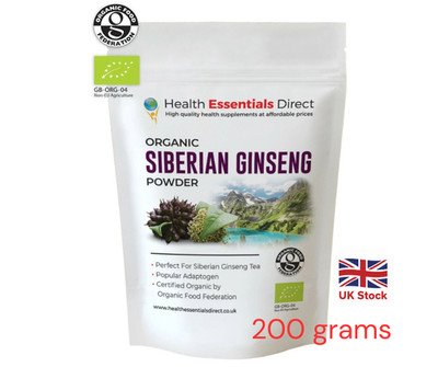 Wellness Unterstützung Energie Fokus Immun Gesundheit Bio Sibirischer Ginseng Pulver 200g