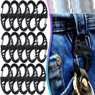 S Shape Snap Carabiner Clip for Key Chain Keyring Outdoor Camping Backpack