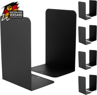 10 schwarze metall-buchstützen L-förmig für regale, rutschfest, robust, 19,5x13