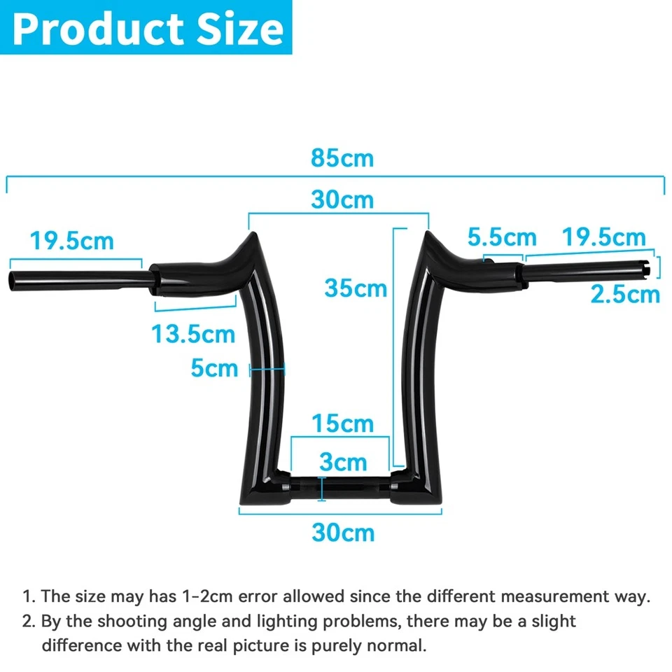 Black 14'' Rise 2" Ape Hanger Handlebar Fit For Honda VTX1300 VTX1800 US Foto 2 de 4